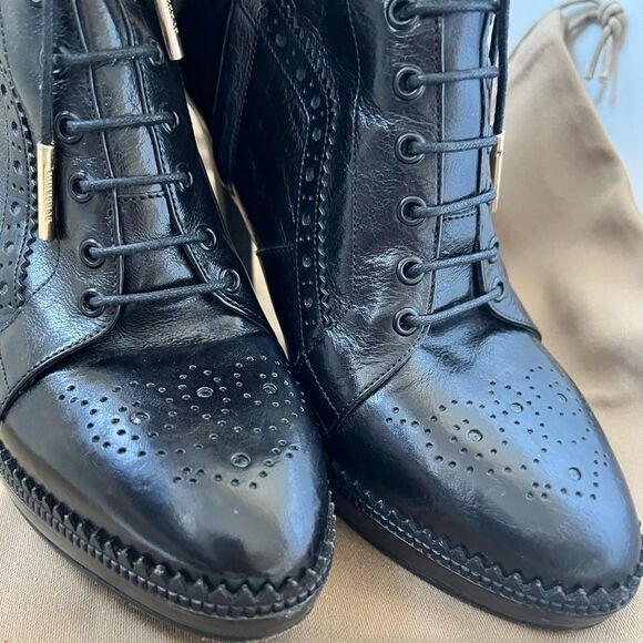 Burberry Brogue Manners 100 Platform Ankle Boots / Booties Size 38 - Picture 5 of 13